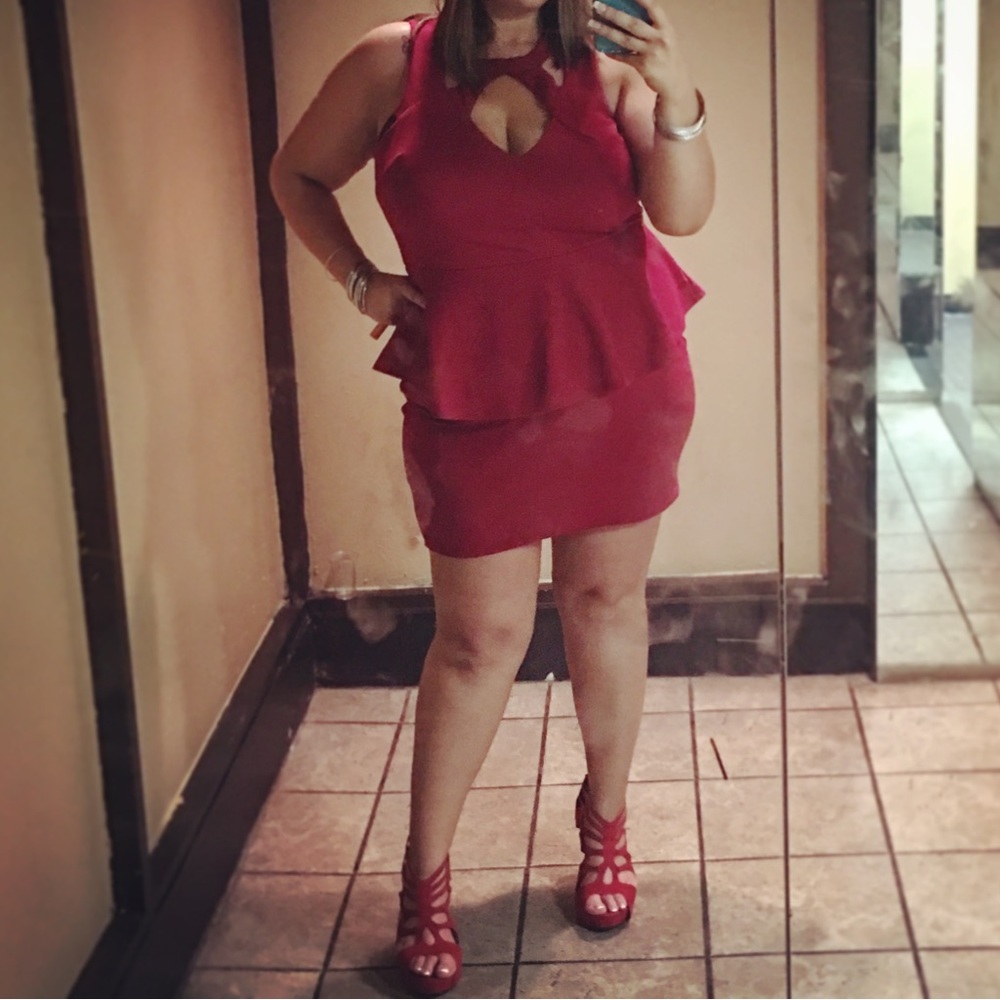Charlotte Russe Plus Peplum Dress, women’s size 3X, Red/Valentine’s Day